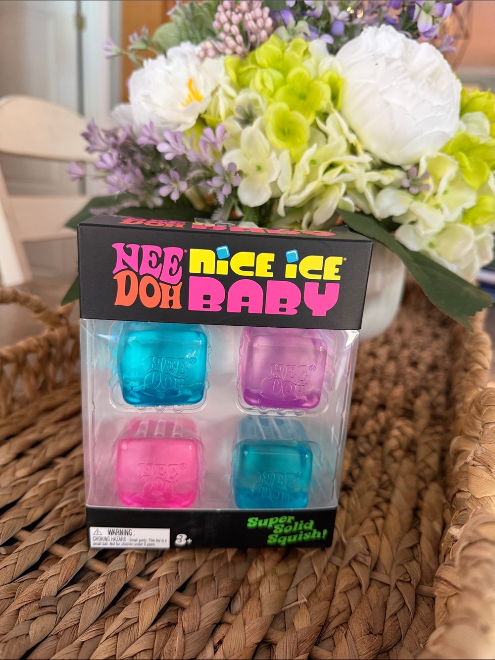 NeeDoh Nice Ice Baby Squishy Ice Mini Cube Toy Blue, Pink, Purple- AUTHENTIC